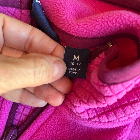 Lands' End Pink Fleece Full Zip Womens Jacket Medium 10-12 Textured Outdoor EUC - Picture 4 of 15